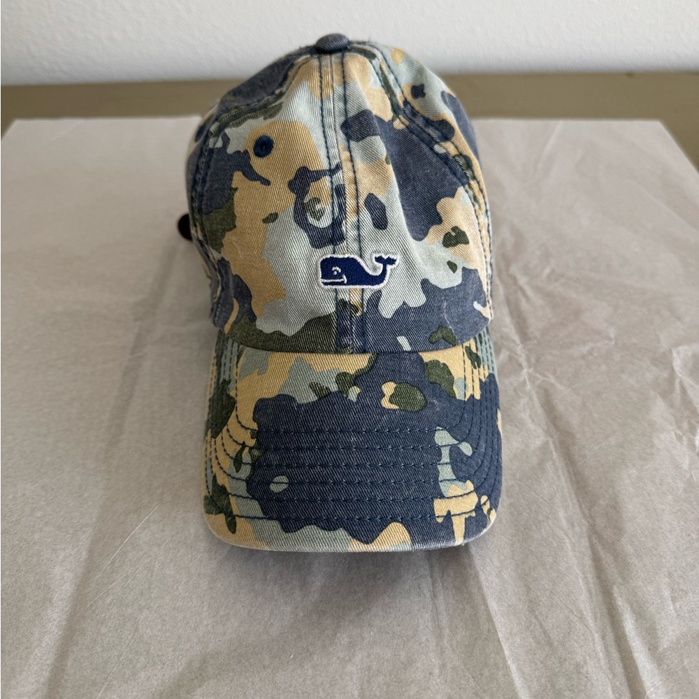 Vineyard Vines Cypress Camo Baseball Hat with Whale Logo